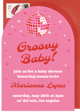 'Disco Sparkle' Baby Shower Invitation