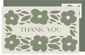'Contemporary Poppies' Wedding Thank You Note