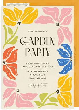 'Breezy Blooms' Garden party Invitation