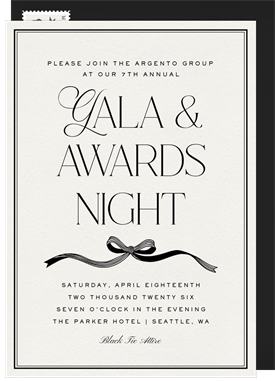 'Elegant Bow' Gala Invitation