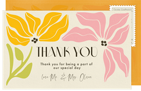'Breezy Blooms' Wedding Thank You Note