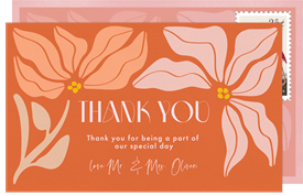 'Breezy Blooms' Wedding Thank You Note