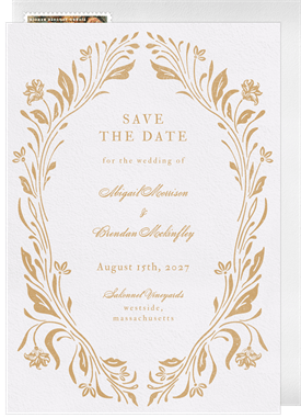 'Filigree Flora' Wedding Save the Date