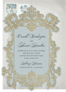'Opulent Baroque Frame' Wedding Invitation