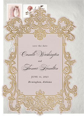 'Opulent Baroque Frame' Wedding Save the Date