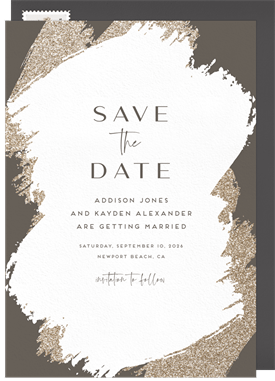 'Luxe Glitter Strokes' Wedding Save the Date