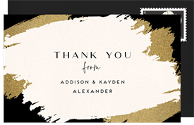 'Luxe Glitter Strokes' Wedding Thank You Note