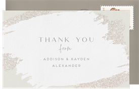 'Luxe Glitter Strokes' Wedding Thank You Note