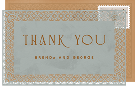'Moroccan Inspired' Wedding Thank You Note