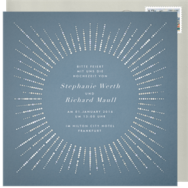 'Silver Stardust' Wedding Invitation