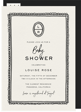 'Scalloped Charm' Baby Shower Invitation