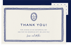 'Scalloped Charm' Wedding Thank You Note