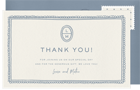 'Scalloped Charm' Wedding Thank You Note