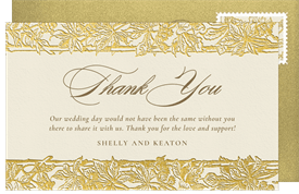 'Vineyard Trellis' Wedding Thank You Note