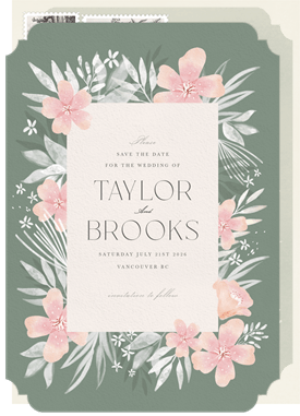 'Blush Botanicals' Wedding Save the Date