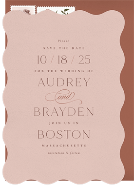 'Elegant Wave' Wedding Save the Date