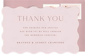 'Elegant Wave' Wedding Thank You Note