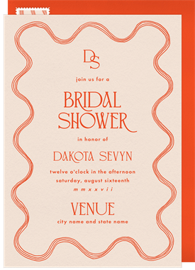 'Modern Squiggle' Bridal Shower Invitation