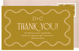 'Modern Squiggle' Wedding Thank You Note