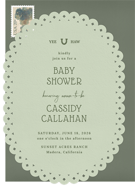 'Diecut Doily' Baby Shower Invitation