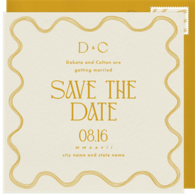 'Modern Squiggle' Wedding Save the Date