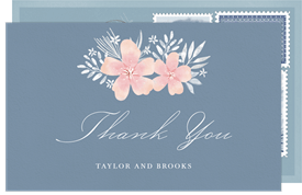 'Blush Botanicals' Wedding Thank You Note