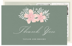 'Blush Botanicals' Wedding Thank You Note