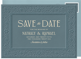 'Lace Letterpress' Wedding Save the Date