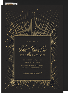 'Pearl Starburst' New Year's Party Invitation