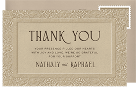 'Lace Letterpress' Wedding Thank You Note