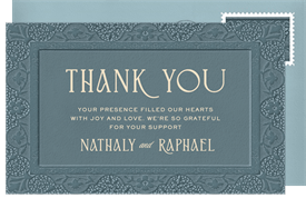 'Lace Letterpress' Wedding Thank You Note