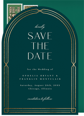 'Deco Arch' Wedding Save the Date