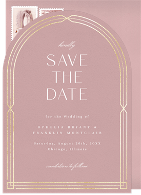 'Deco Arch' Wedding Save the Date