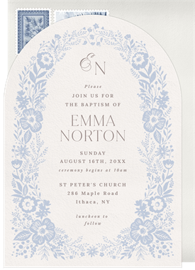 'Garden Arch' Baptism Invitation