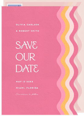 'Abstract Beach' Wedding Save the Date