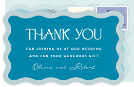 'Abstract Beach' Wedding Thank You Note