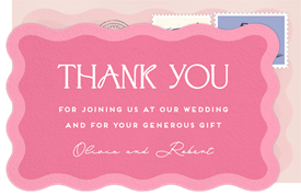 'Abstract Beach' Wedding Thank You Note