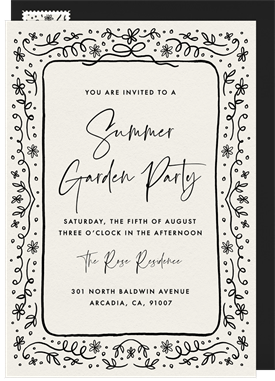 'Boho Garden Whimsy' Garden party Invitation