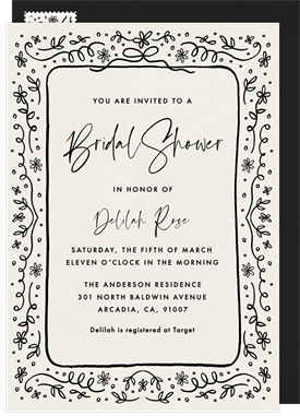 'Boho Garden Whimsy' Bridal Shower Invitation