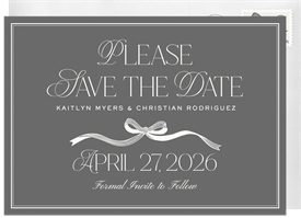 'Elegant Bow' Wedding Save the Date