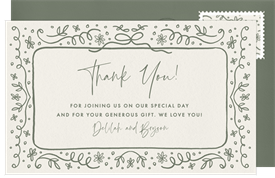 'Boho Garden Whimsy' Wedding Thank You Note