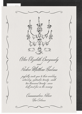 'Whimsical Candelabra' Wedding Invitation