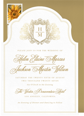 'Baroque Shield' Wedding Invitation