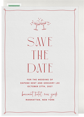 'Champagne Tower Cheers' Wedding Save the Date