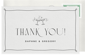'Champagne Tower Cheers' Wedding Thank You Note