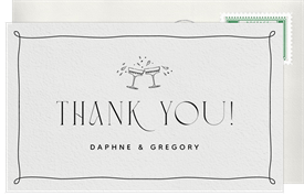 'Champagne Tower Cheers' Wedding Thank You Note