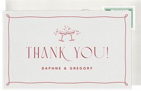 'Champagne Tower Cheers' Wedding Thank You Note