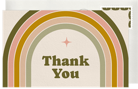 'Retro Rainbow' Wedding Thank You Note