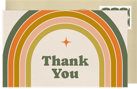 'Retro Rainbow' Wedding Thank You Note