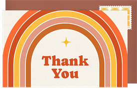 'Retro Rainbow' Wedding Thank You Note